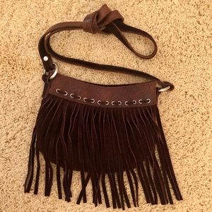 Leather Fringe Crossbody